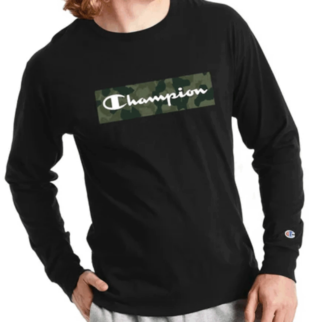 Champion Classic Jersey Long Sleeve Camo & Script Logo Tee Shirt 2 Colors 4XT 4 Champion Classic Jersey Long Sleeve Camo & Script Logo Tee Shirt 2 Colors 4XT - Image 2