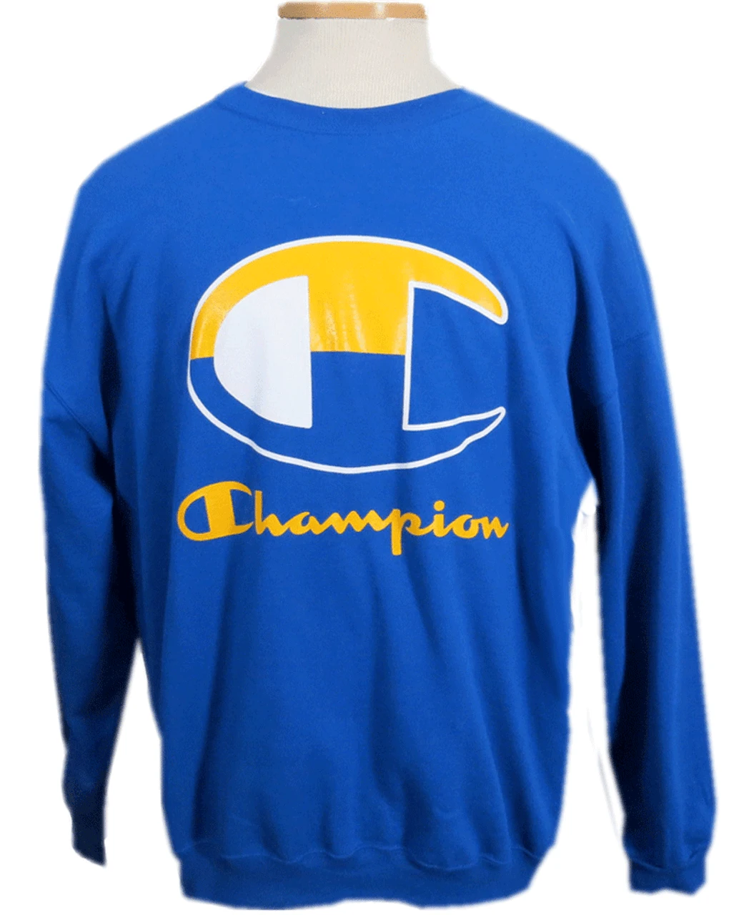 Champion Royal Blue Crew Sweatshirt With Yellow Logo 2X, 3X 3 Champion Royal Blue Crew Sweatshirt With Yellow Logo 2X, 3X