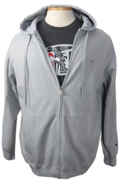 Champion Silver Gray Full Zip Fleece Hoodie XLT, 2X, 2XT, 3X, 3XT, 4X, 4XT, 5X, 6X