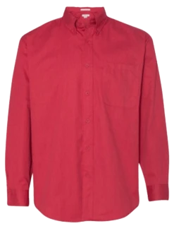 Featherlite Long Sleeve Heather Red Stain Resistant Twill Shirt 4X, 6X
