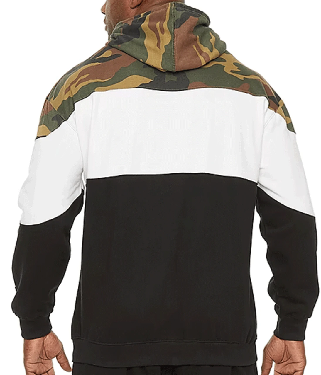 Fila Colorblock Camo, White And Black Fleece Hoodie 2X, 3X, 4X 4 Fila Colorblock Camo, White And Black Fleece Hoodie 2X, 3X, 4X - Image 2