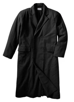 King Size Double-Breasted Wool Long Coat 2XT, 3X