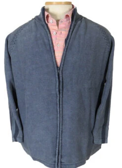 LaVane Full Zip Mock Neck Sweater Faded Blue 4X