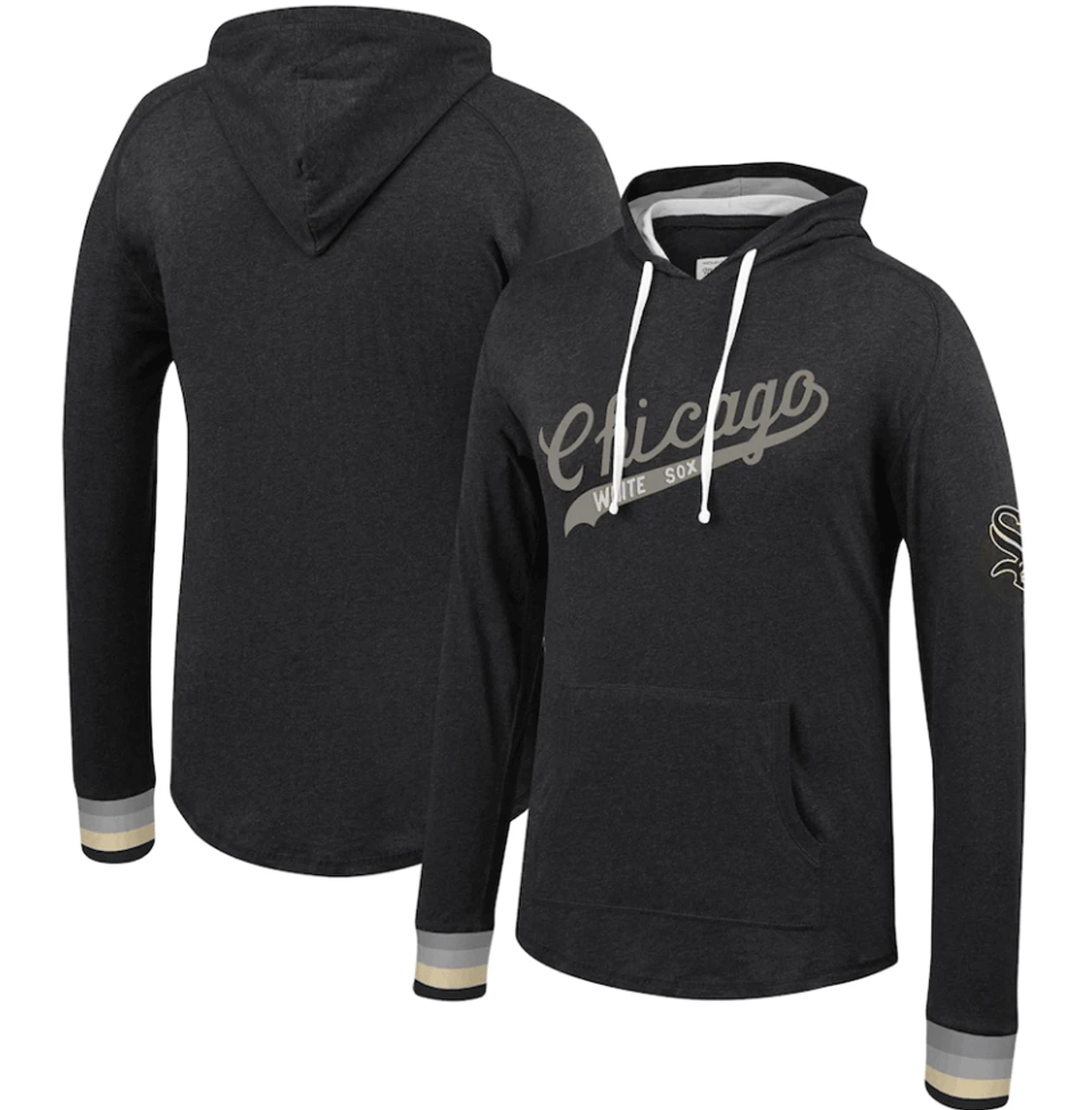 Mitchell & Ness Chicago White Sox Lightweight Pullover Heather Black Hoodie XLT, 2XT, 3XT 3 Mitchell & Ness Chicago White Sox Lightweight Pullover Heather Black Hoodie XLT, 2XT, 3XT