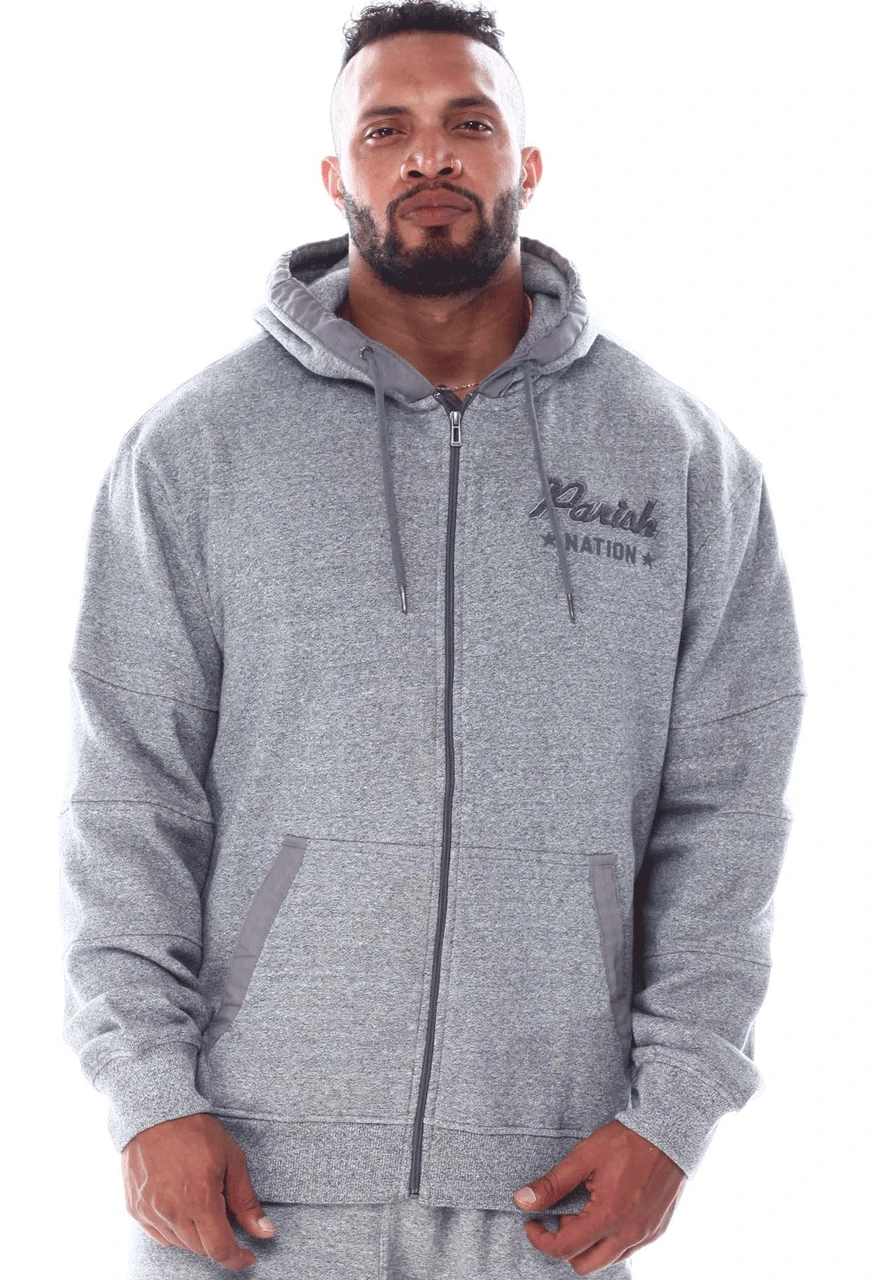 Parish Nation Full Zip Marled Hoodie 3 Colors 3X, 4X 3 Parish Nation Full Zip Marled Hoodie 3 Colors 3X, 4X