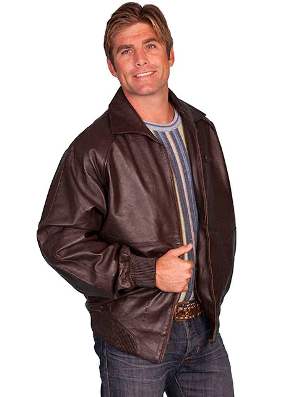 Scully Zip Front Lamb Leather Jacket, Brown 5X 3 Scully Zip Front Lamb Leather Jacket, Brown 5X